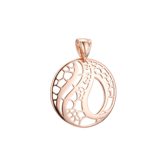 Life circle leaves pendant in Rose Gold, 14K Gold plating colors