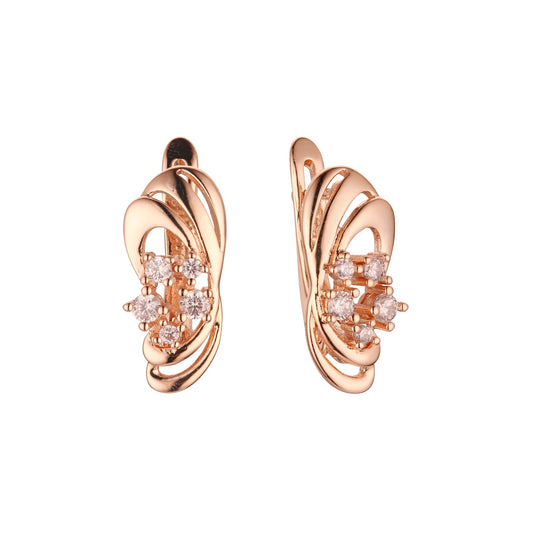 Earrings in Rose Gold, two tone plating colors