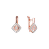 Aretes en Oro 14K, Oro Rosa, baño en dos tonos