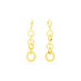 Aretes colgantes Huggie de disco Holo en colores de baño de Oro 14K, oro de 18 quilates y oro rosa