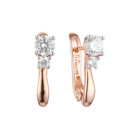 Earrings in Rose Gold, two tone plating colors