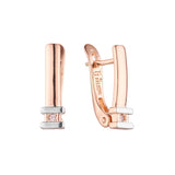 Solitaire earrings in 14K Gold, Rose Gold, two tone plating colors