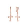 Aretes de racimo de cruces en Oro de 14K, baño de Oro Rosa colores