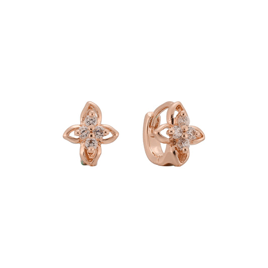 Aretes Huggie en Oro de 14K, baño de Oro Rosa colores