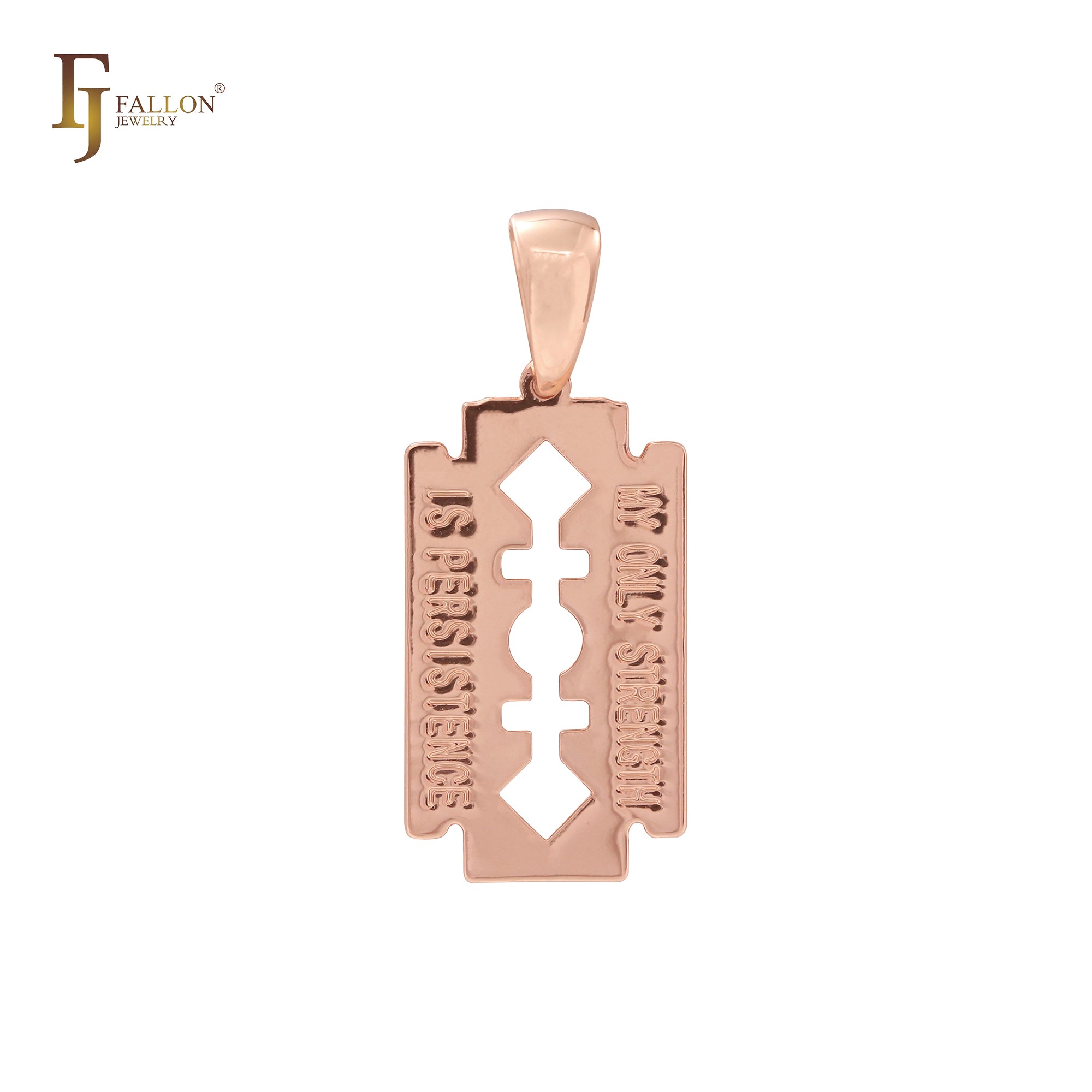 Razor of persistence Rose Gold Pendant