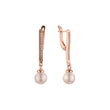 Pearl earrings in Rose Gold, two tone plating colors