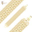 Triple cuban link curved wide 14K Gold bracelets