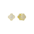 Brincos huggie Clover Cluster folheados a ouro 14K