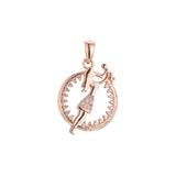 Mother and kid heart pendant in Rose Gold, 14K Gold plating colors