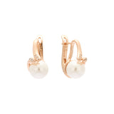 Rose Gold pearl solitaire earrings