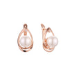 Solitaire pearl earrings in 14K Gold, Rose Gold plating colors