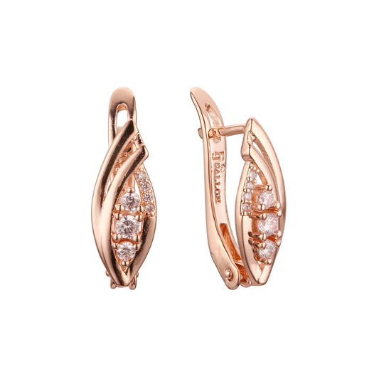 Earrings in Rose Gold, two tone plating colors