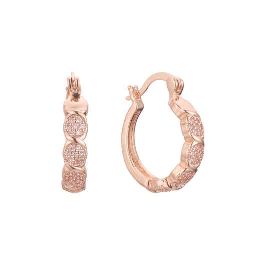 Aretes de aro en Oro de 14K, baño de Oro Rosa colores