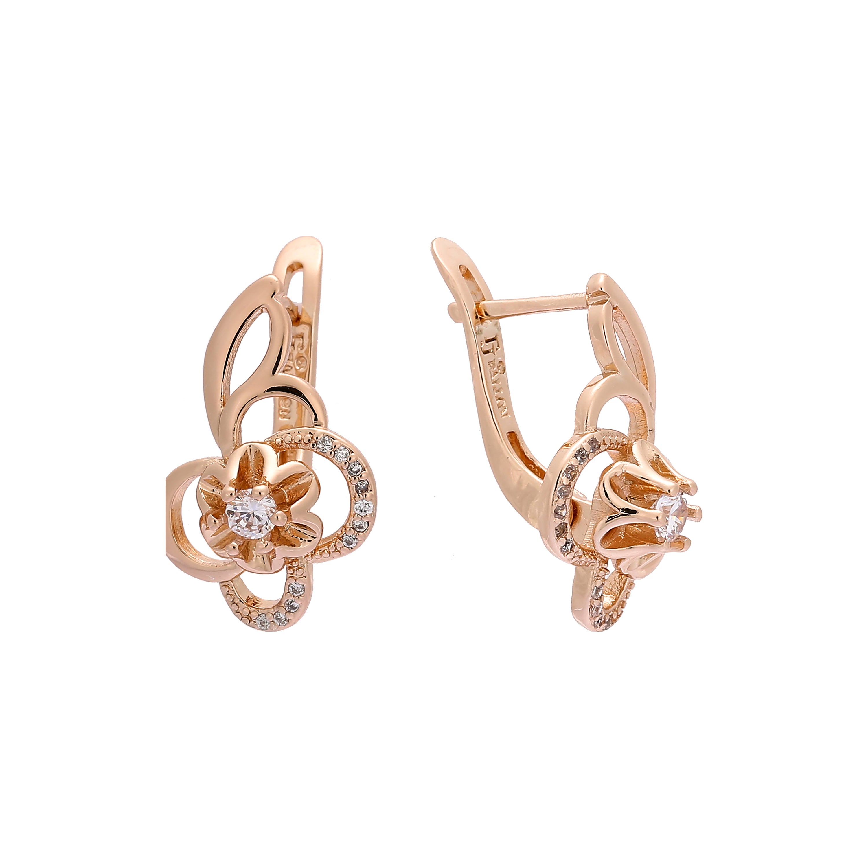 Rose Gold two tone earrings