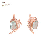 .Pendientes solitarios Wings en Oro de 14K, colores chapados en Oro Rosa