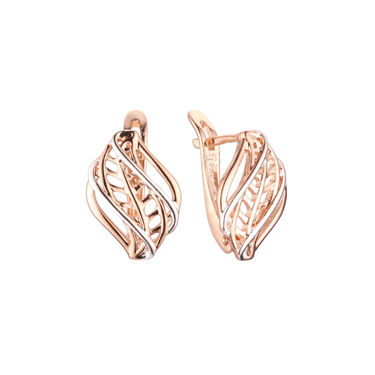 Earrings in Rose Gold, two tone plating colors