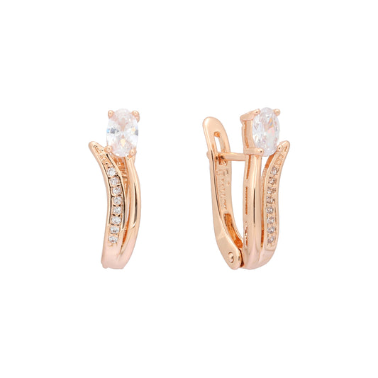 Earrings in Rose Gold, two tone plating colors