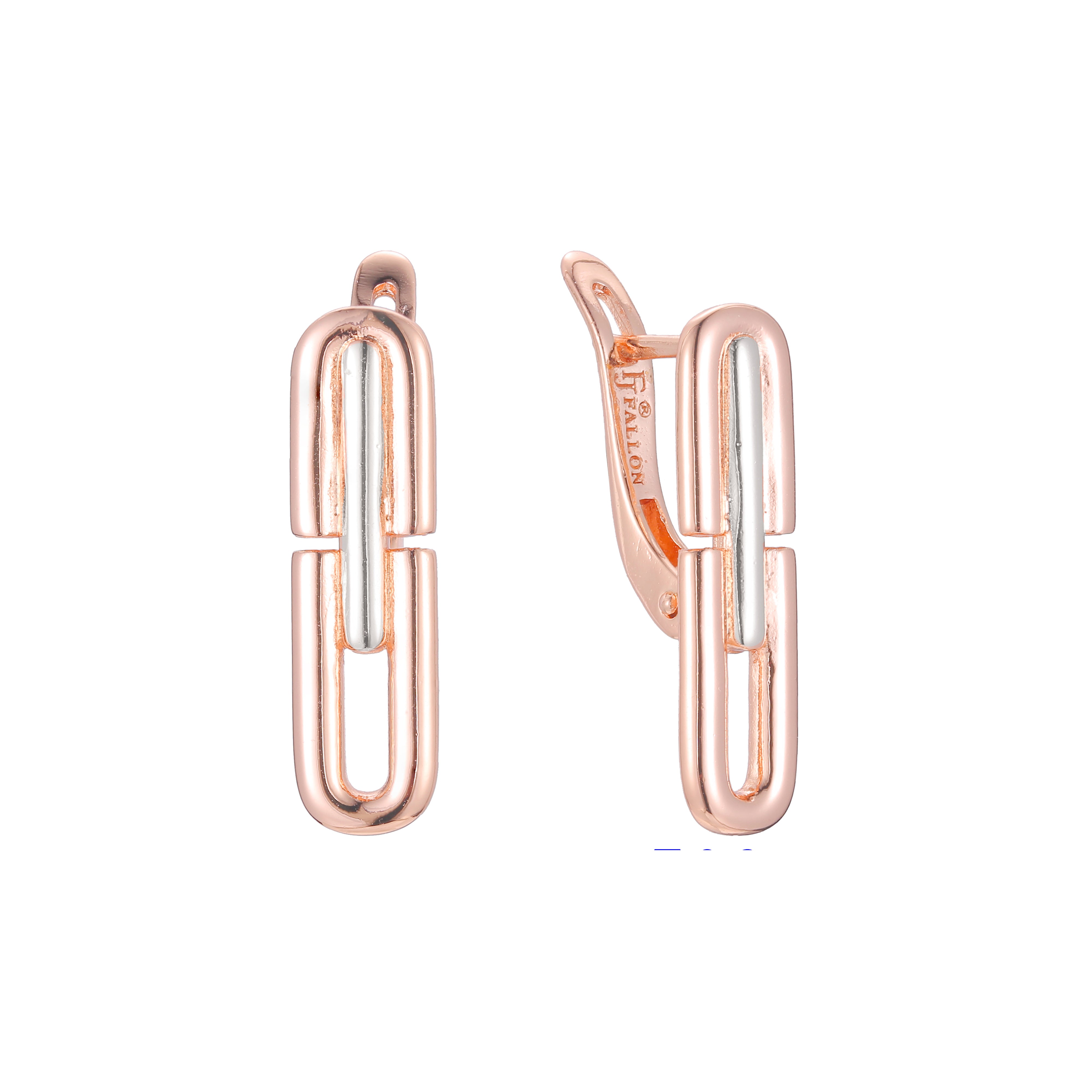 Aretes de clip en Oro 14K, oro rosa, baño de dos colores