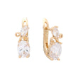 Solitaire white cz Rose Gold earrings