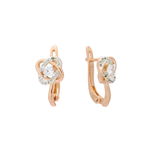 Earrings in Rose Gold, two tone plating colors