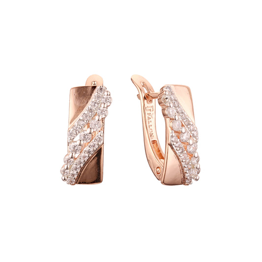 Earrings in Rose Gold, two tone plating colors