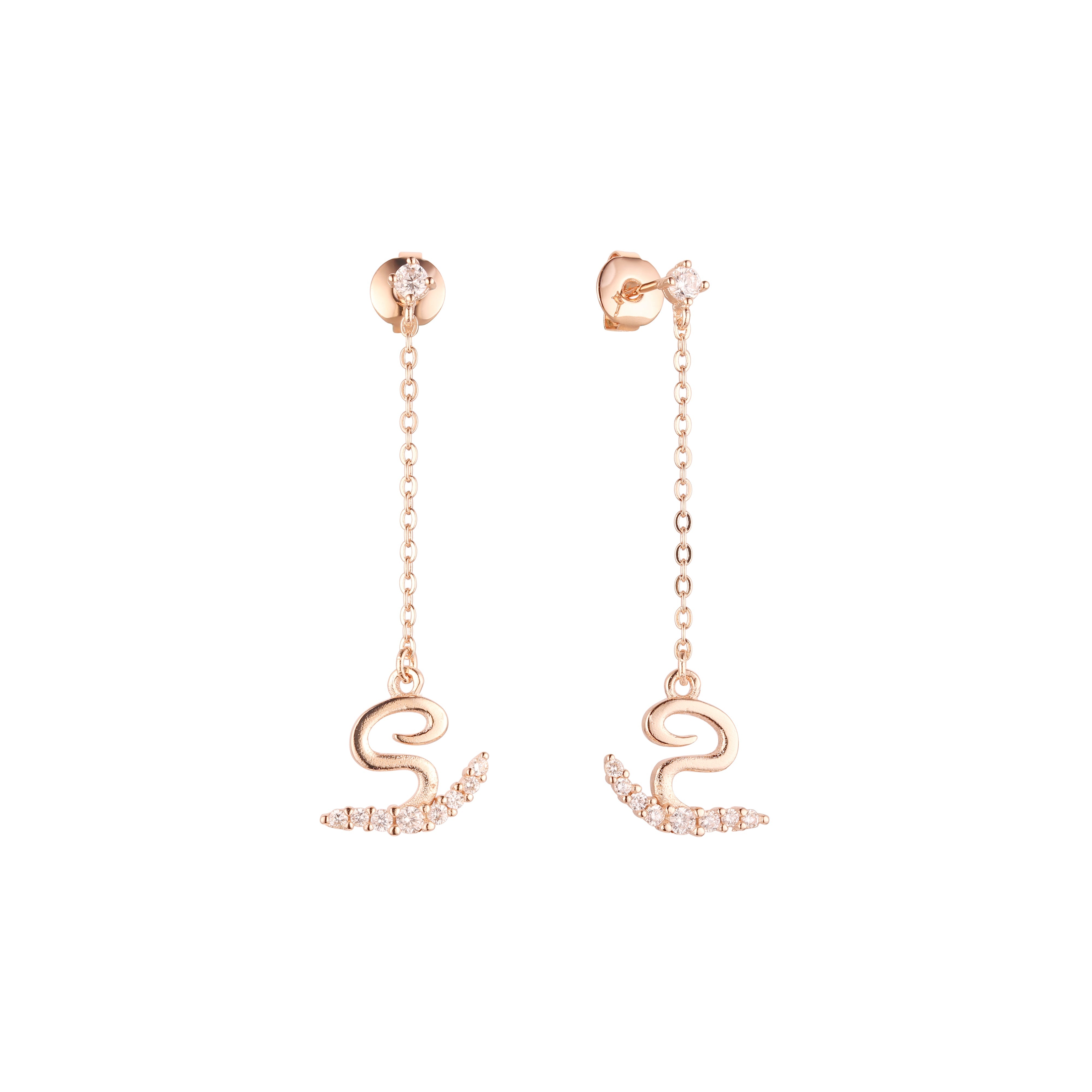 Aretes de oro rosa