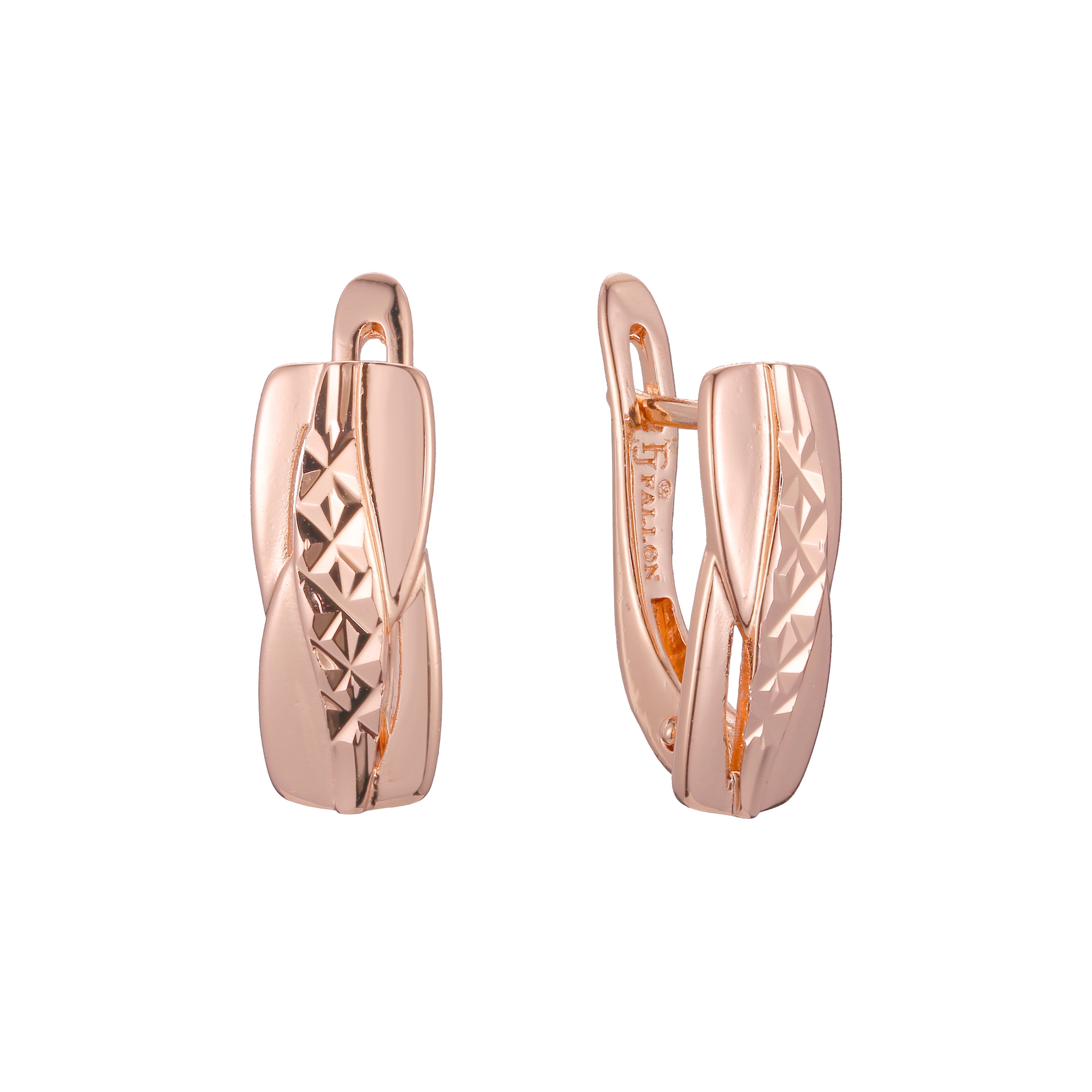 Aretes en Oro 14K, Oro Rosa, baño en dos tonos