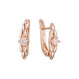 Solitaire earrings in 14K Gold, Rose Gold plating colors