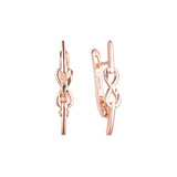 Infinity earrings in 14K Gold, Rose Gold two tone plating colors