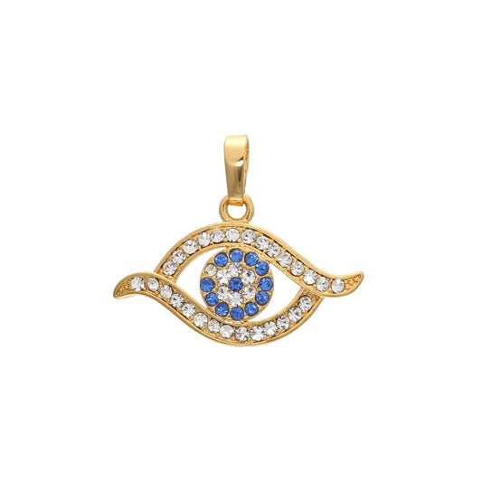 Evil Eye パヴェ CZs 18K ゴールド ペンダント