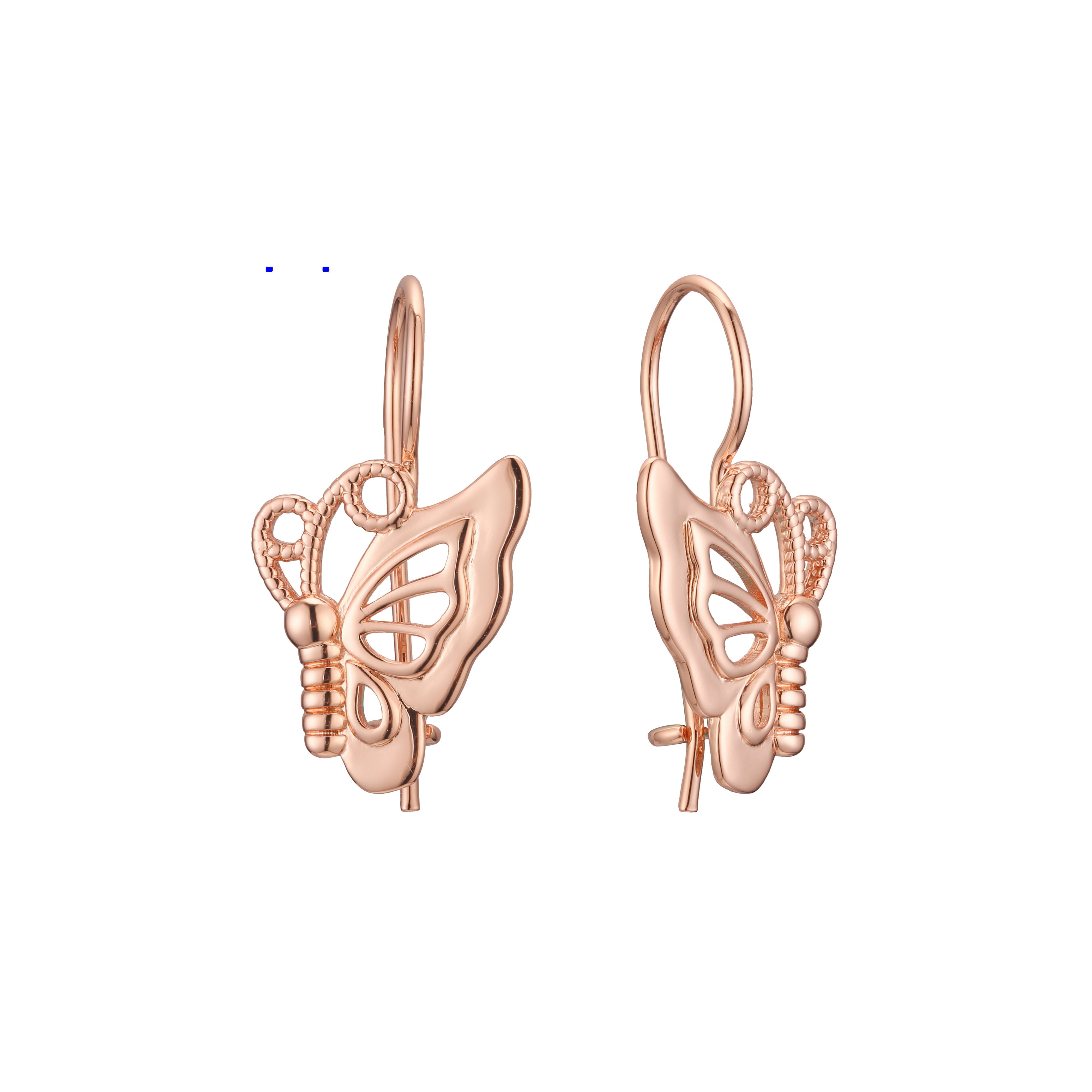 Wire hook child earrings in 14K Gold, Rose Gold plating colors