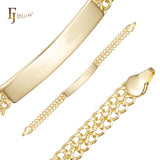 Double curb NK link 14K Gold men's ID bracelets