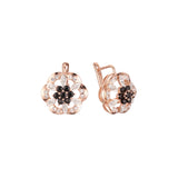 Cluster CZ Rose Gold, Brincos bicolores