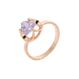 Solitaire triangle stone rings in 14K Gold, Rose Gold plating colors