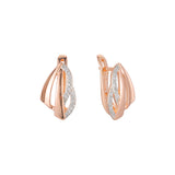 Brincos em ouro 14K, ouro rosa, duas cores de revestimento