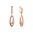 Oval paved white CZ Rose Gold earrings