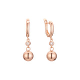 Beads drop earrings in 14K Gold, Rose Gold plating colors