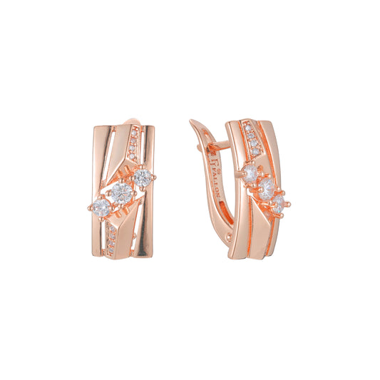 Earrings in 14K Gold, Rose Gold, two tone plating colors