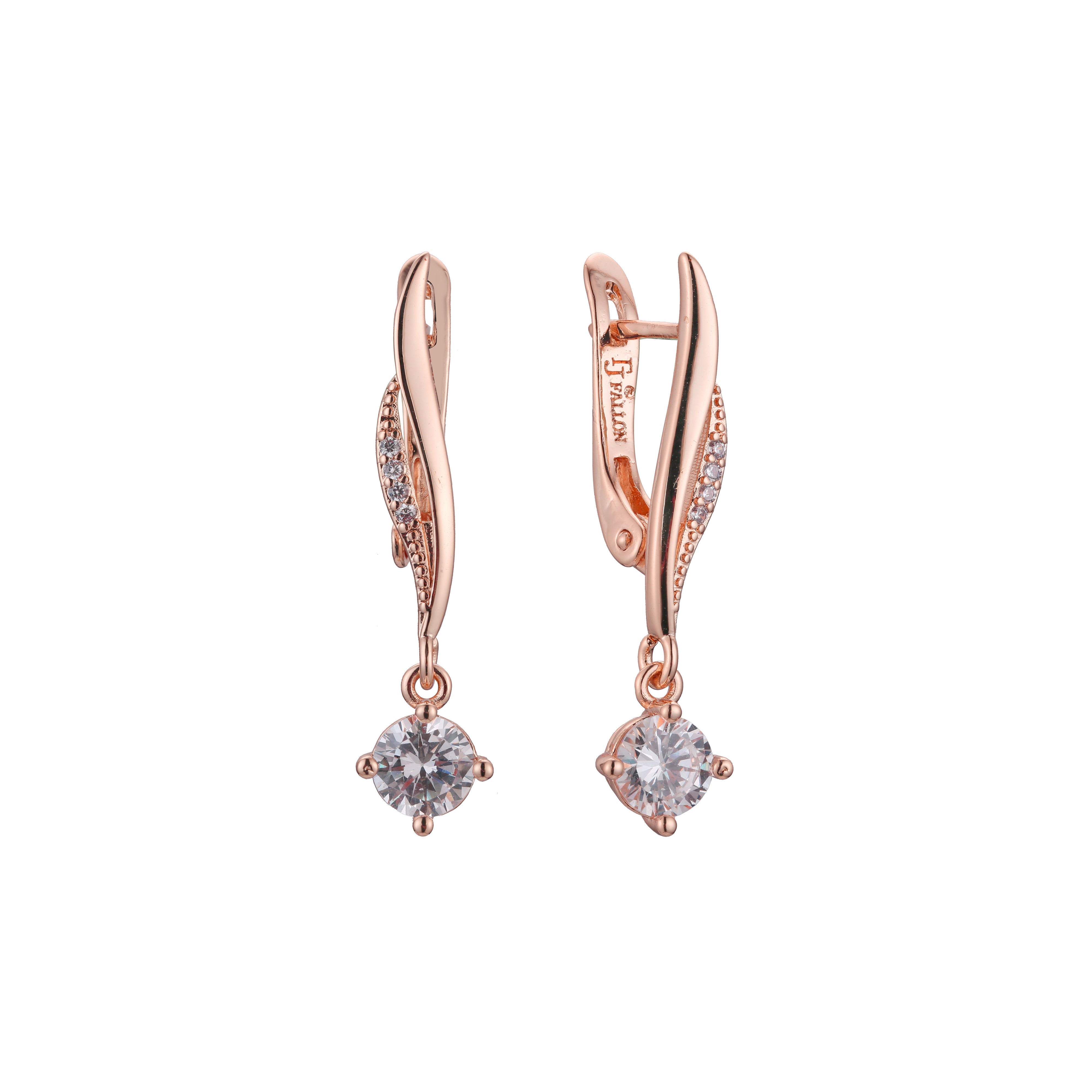 Aretes de racimo en Oro de 14K, Oro Rosa, baño de dos colores