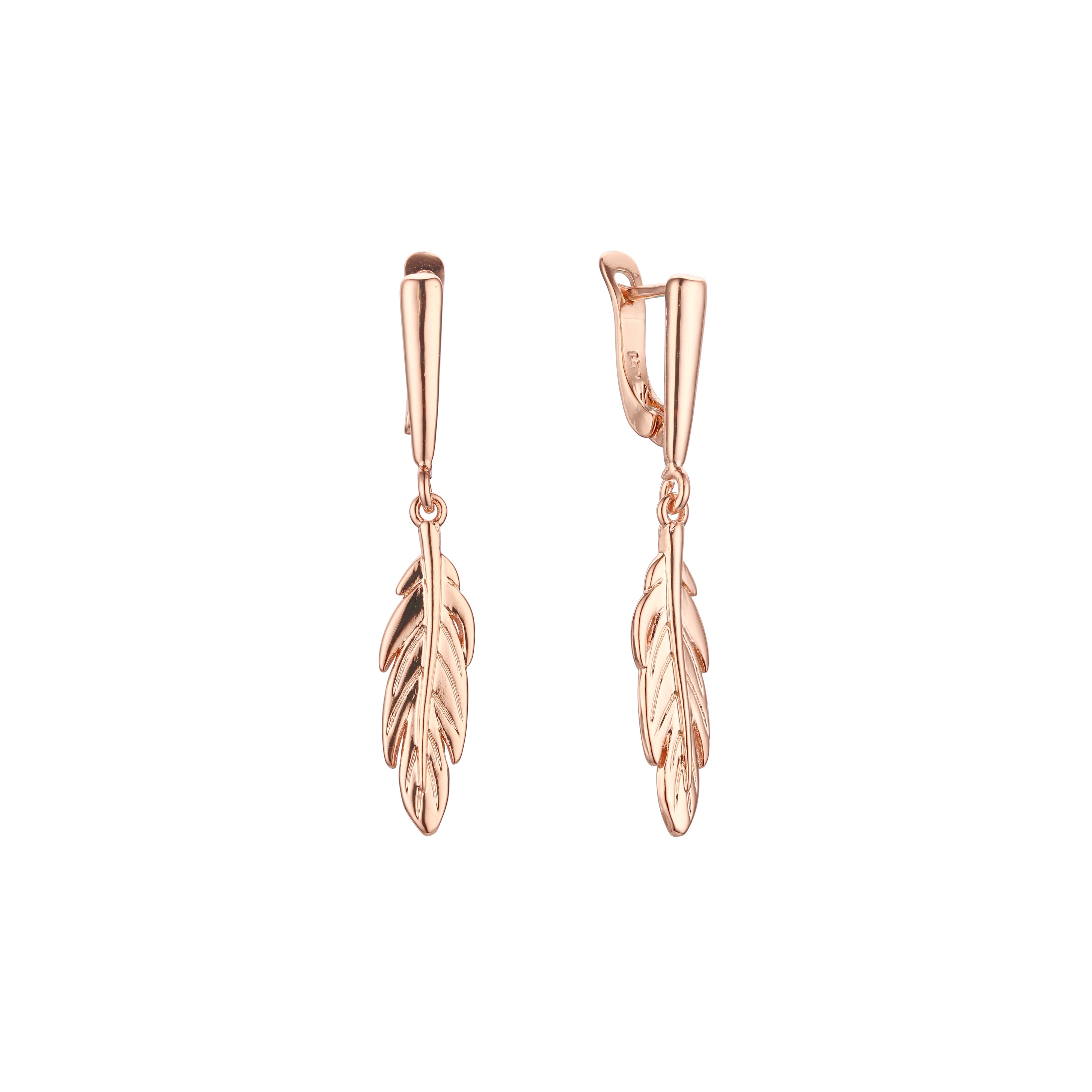 Rose Gold earrings with leaves