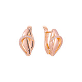 Aretes de racimo de hojas en Oro 14K, oro rosa, baño de dos tonos