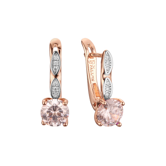 Cluster earrings in 14K Gold, Rose Gold, two tone plating colors