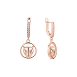 Aretes de leopardo en Oro de 14K, Oro Rosa, baño de dos colores