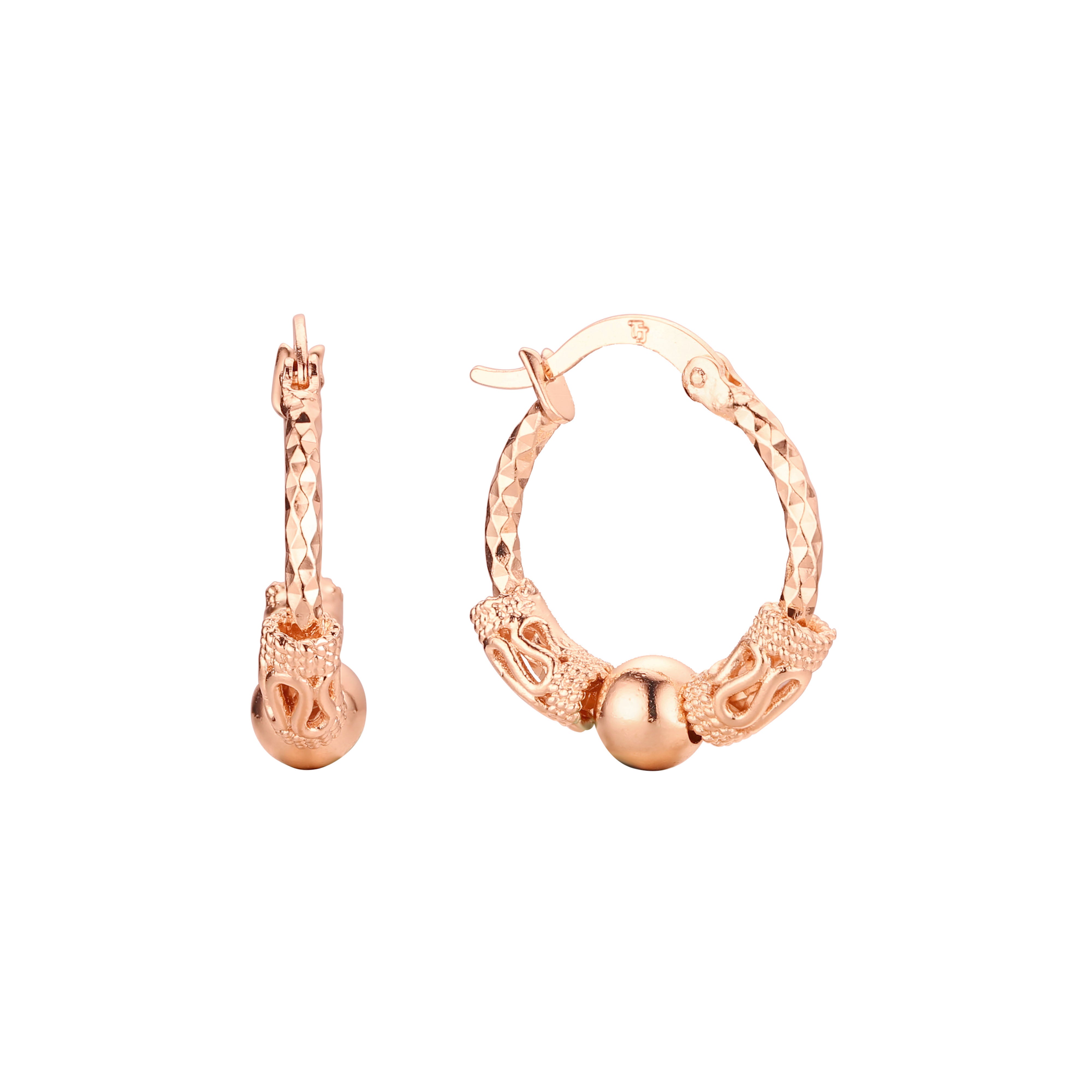 Hoop earrings in 14K Gold, Rose Gold, two tone plating colors