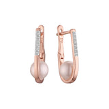 Pearl cluster earrings in 14K Gold, Rose Gold, two tone plating colors