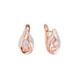 Aretes de racimo en Oro de 14K, Oro Rosa, baño de dos colores