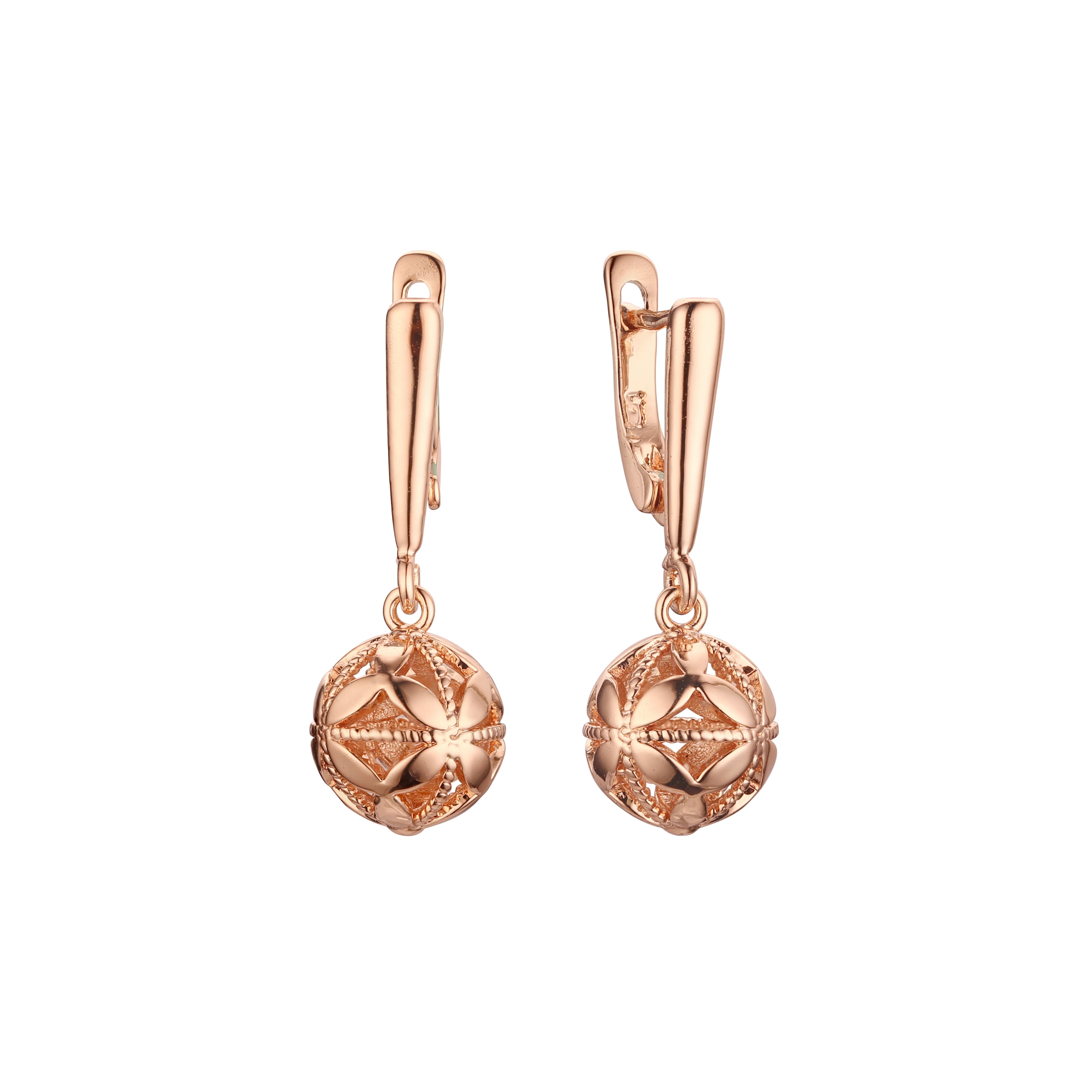 Pendientes de oro rosa con perlas