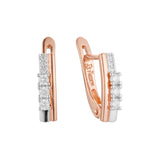 Aretes en Oro 14K, Oro Rosa, baño en dos tonos