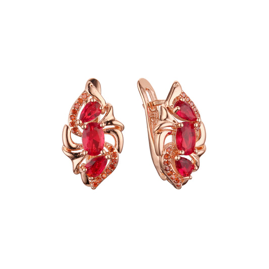 Pendientes de oro rosa