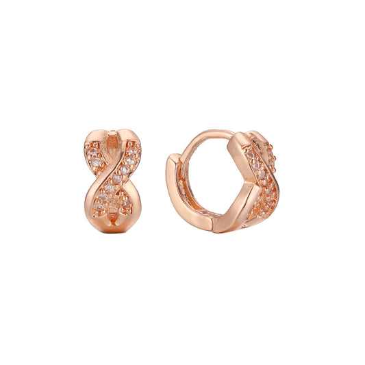 Pendientes Huggie niño en Oro de 14K, baño de Oro Rosa colores